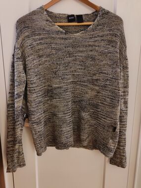 BOSS Men's Marled Knit Sweater - Lightweight Linen